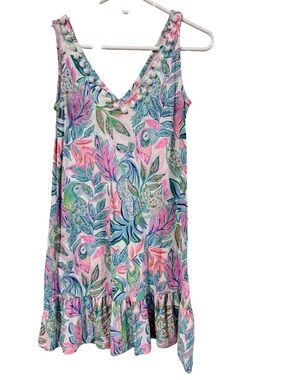 Lilly Pulitzer Pastel Tropical Print V-Neck Dress